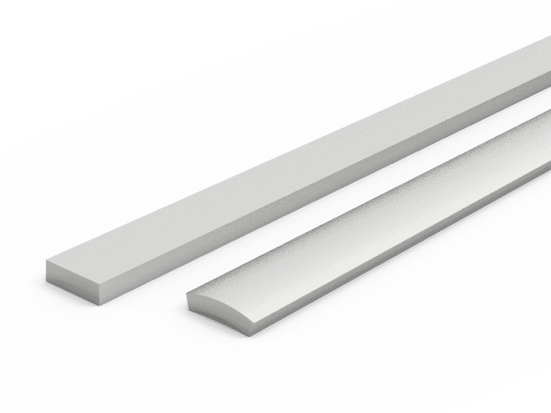 A flat and a form cable armour wires on gray background