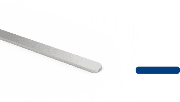 A piece of flat wire with natural rolled edge