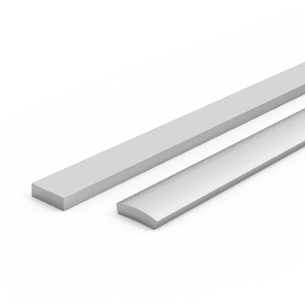 A flat and a form cable armour wires on gray background