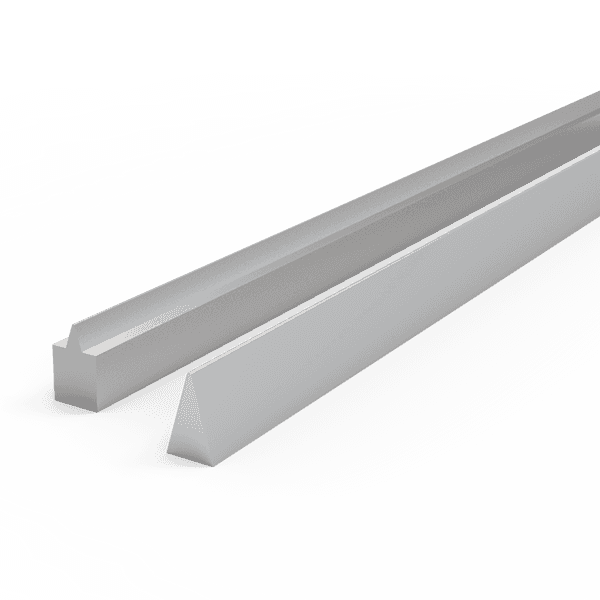 A triangle wire and a wedge wire on gray background.