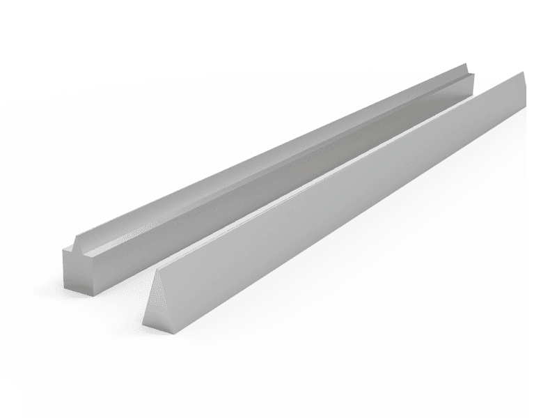 A triangle wire and a wedge wire on gray background.